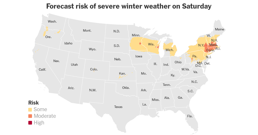 Winter Storm Marches East, Promising a Snowy Weekend for Many