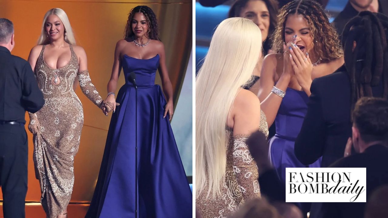 Blue Ivy Joined Beyonce on Stage at the Grammys in a Royal Purple Naeem Khan Strapless Gown